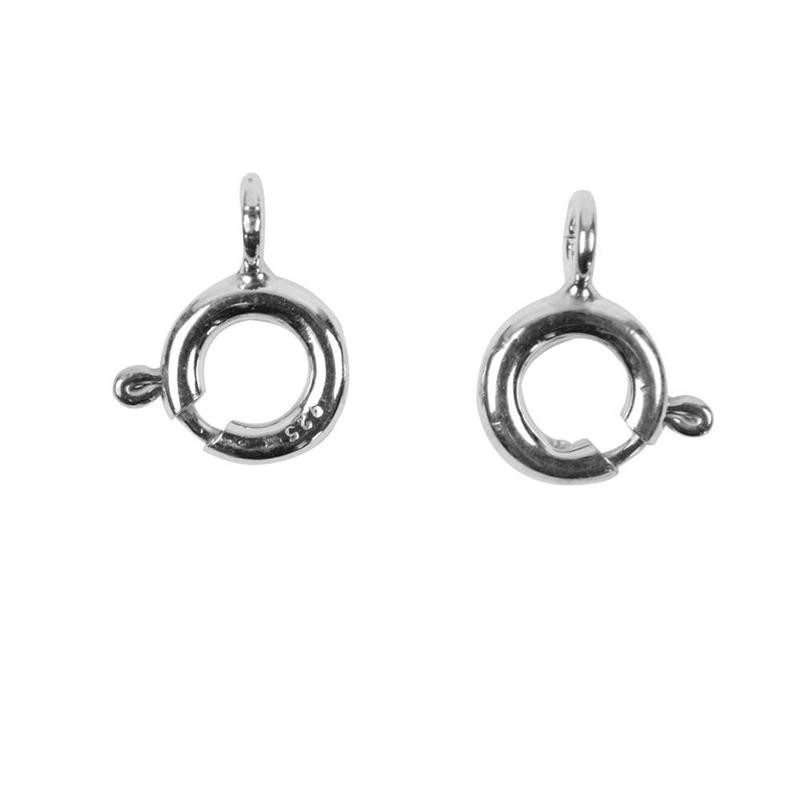 Fjederlås, 6 mm, sterling sølv, SS, 10stk.