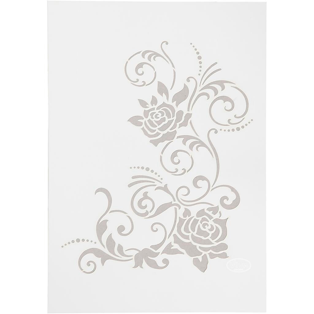 Flex stencilskabelon skabelon A4 | filigran blomster