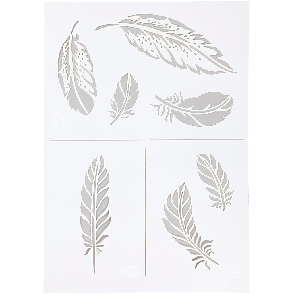 Flex stencilskabelon A4 | fjer