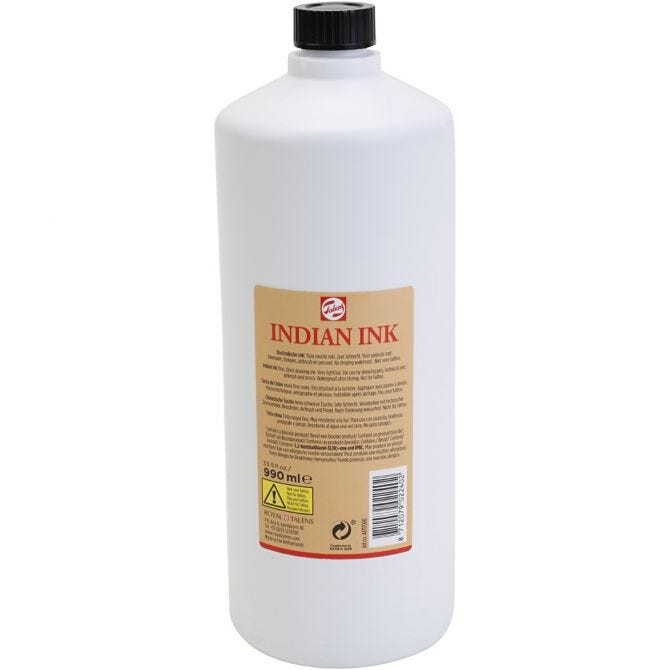 Flydende tusch, sort, 1000 ml