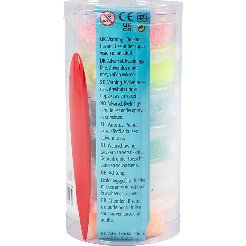 Foam Clay , glitter, pastelfarver, 84 g, 6x14 g/ 1 pk.