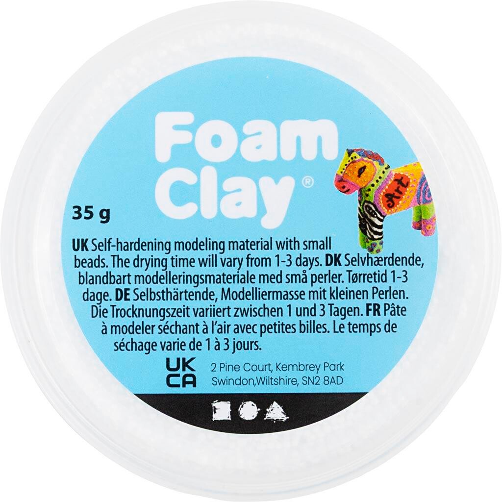 Foam Clay , hvid, 35 g/ 1 ds.
