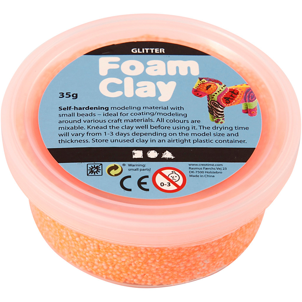 Foam Clay orange glitter - 35 gram