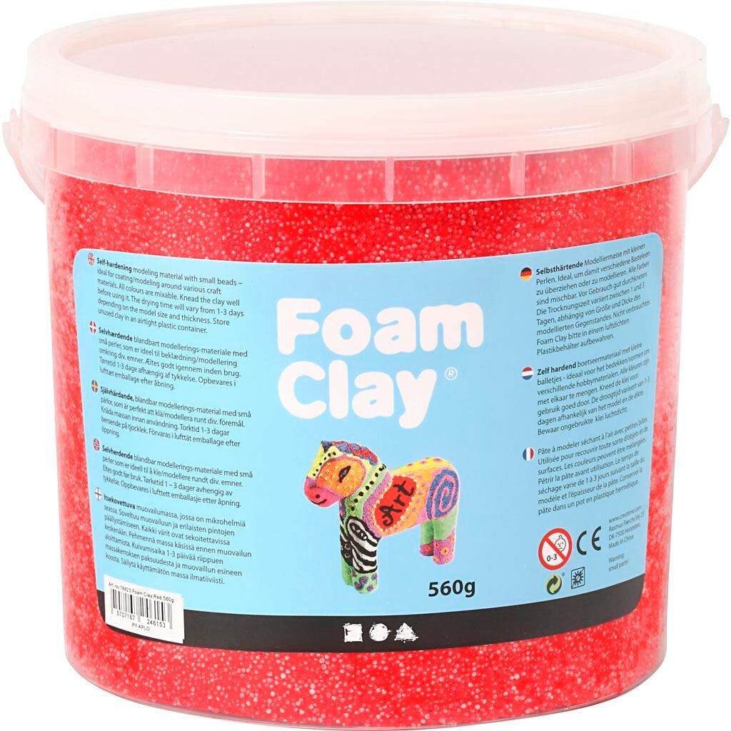 Foam Clay , rød, 560 g/ 1 spand
