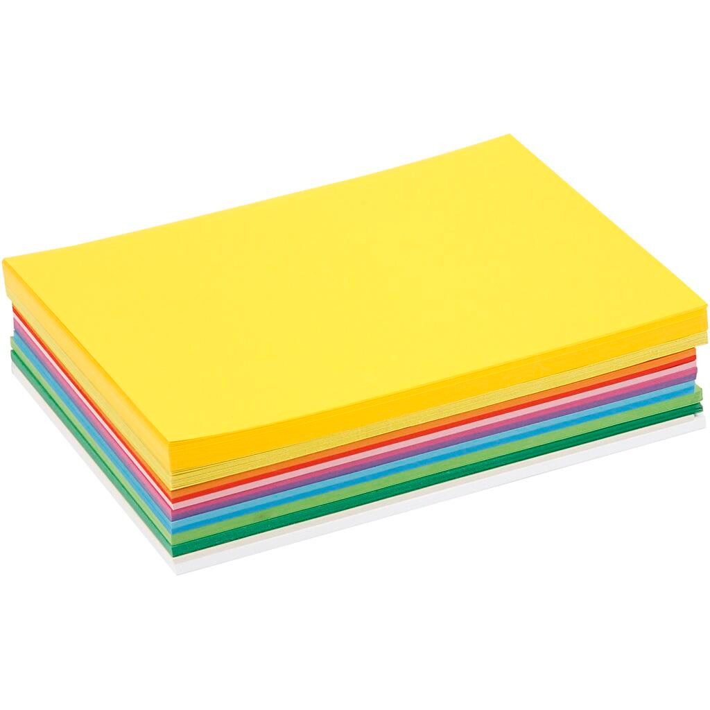 Karton - A5 180g assorterede forårsfarver - 60 ark