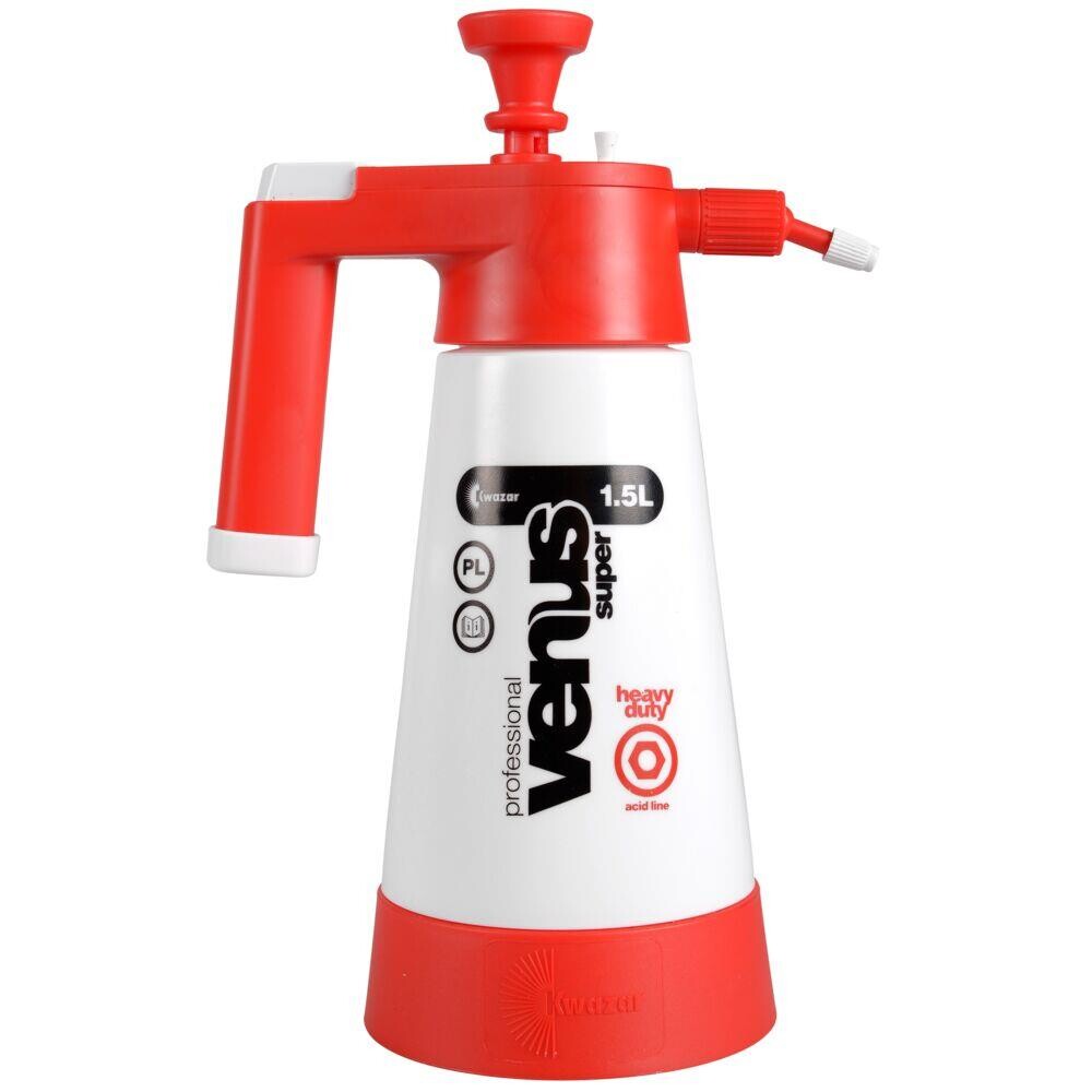 Forstøver med pumpe, Venus Super PRO+HD, 1,5 l, rød, plast, tåler syre