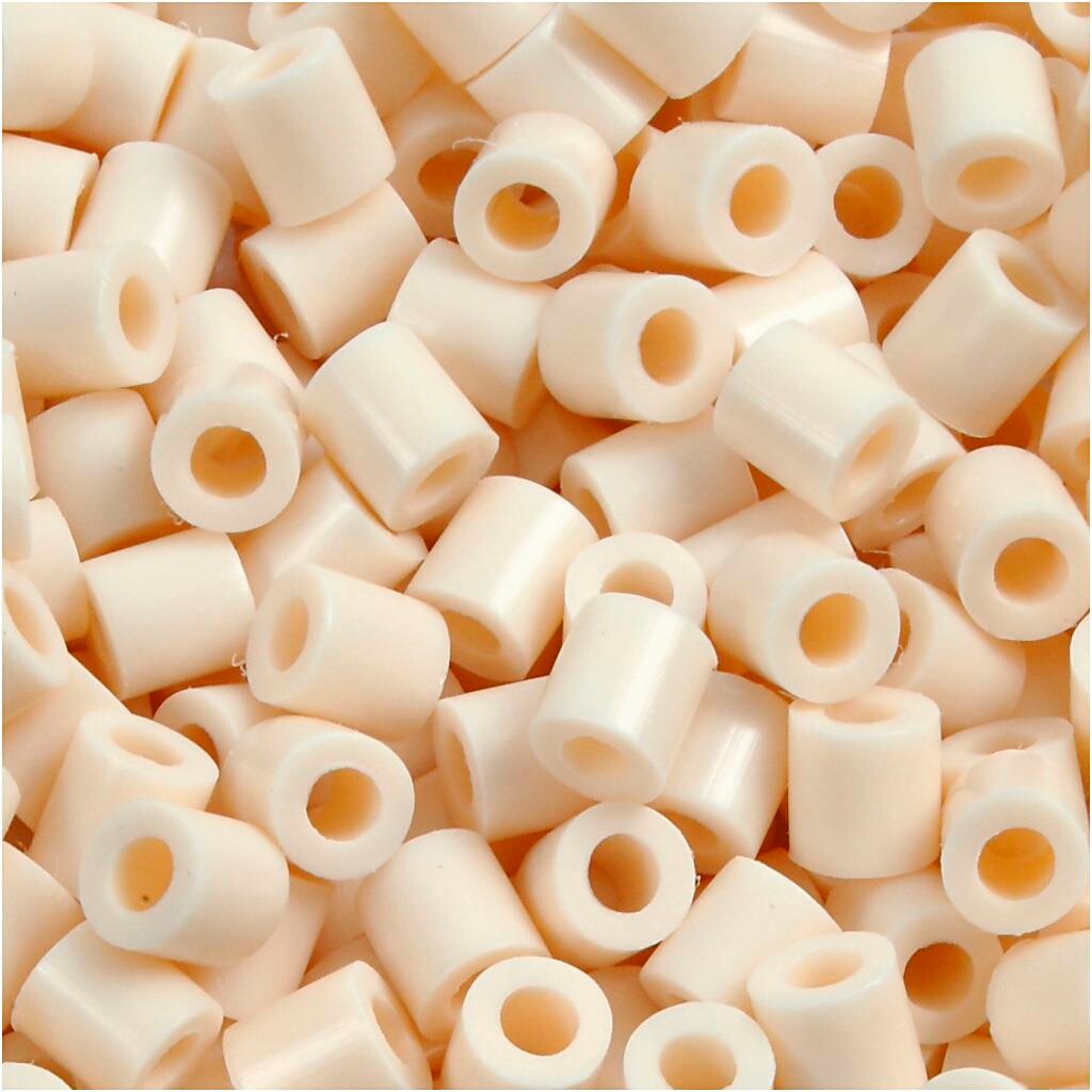Fotoperler lys beige (12) størrelse 5 x 5 mm - hulstørrelse 2,5 mm - 1100 stk.