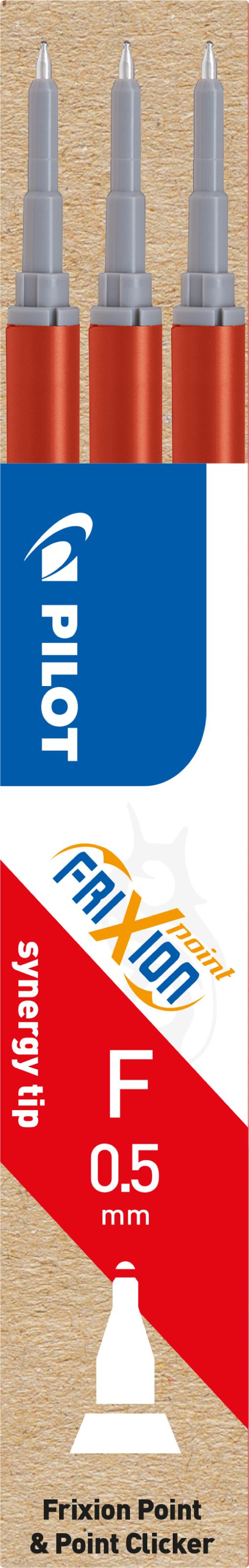 Frixion Point Clicker 0,5 refil rød (3)