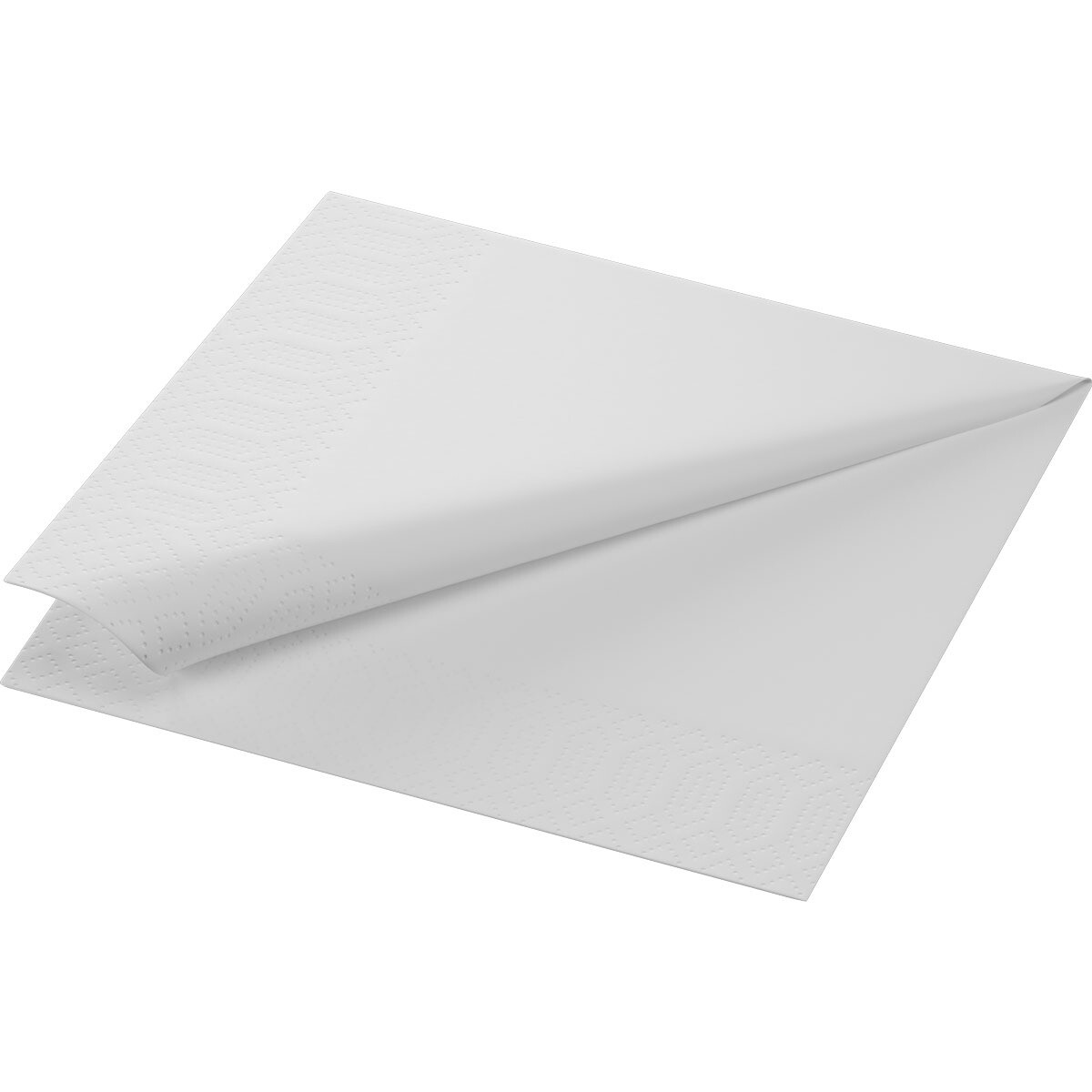 Frokostserviet, Duni, 2-lags, 1/4 fold, hvid, papir, 33cm x 33cm - 1200 stk