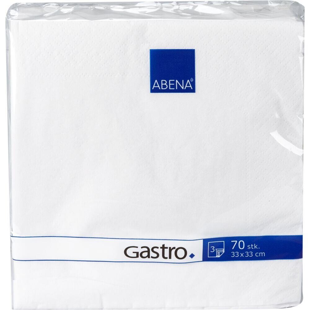 Frokostservietter ABENA Gastro 3-lags 1/4 fold 33 x 33 cm hvid - 1680 stk