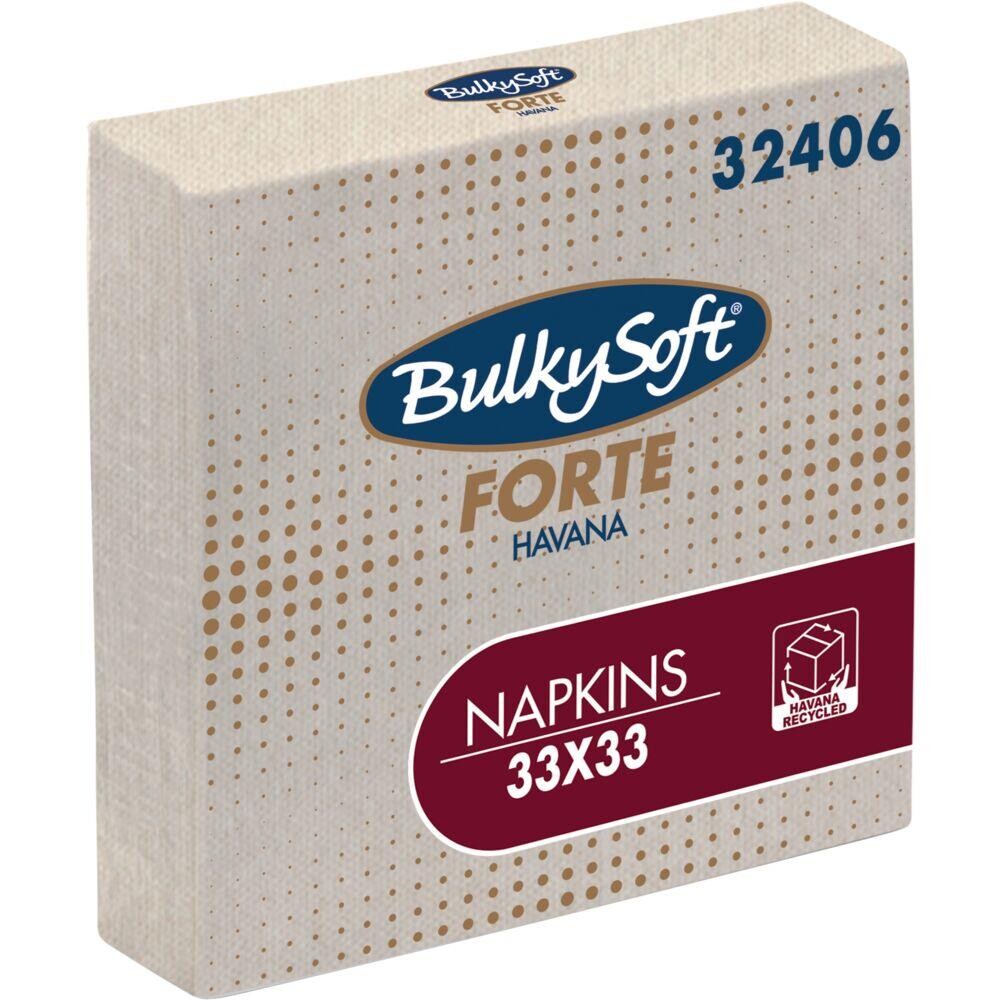 Frokostservietter Bulkysoft Havana 2-lags 1|4 fold 33x33cm sand genanvendt papir - 20 pakker