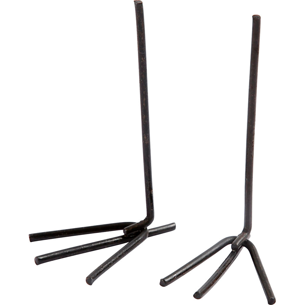 Fuglefødder og kyllingefødder bredde 2 cm højde 5 cm sort - 20 stk.