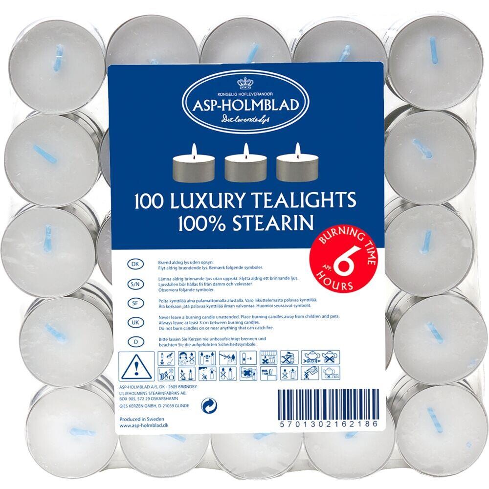 Fyrfadslys, ASP-Holmblad, Ø3,7cm, hvid, 6 timer, stearin - 600 stk