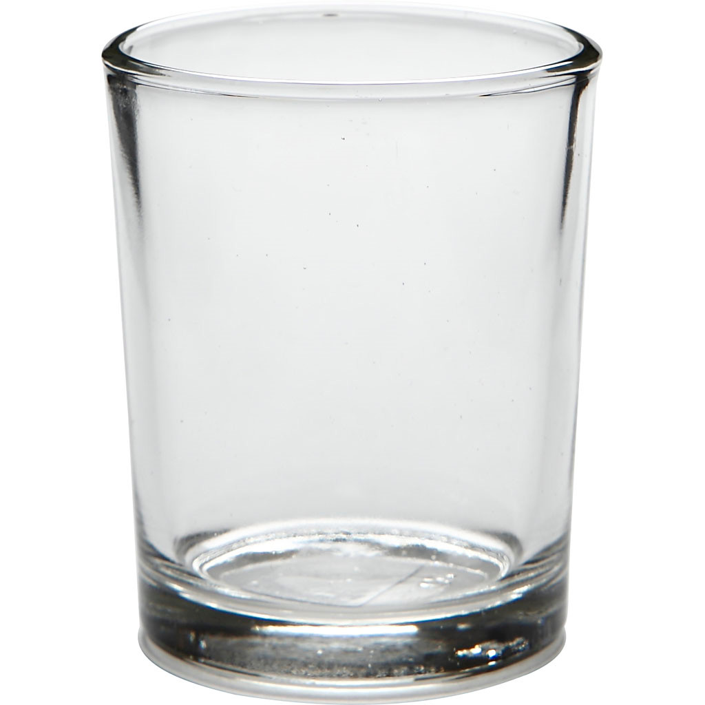 Fyrfadsstager glas diameter 4,5 cm højde 6,5 cm - 12 stk.