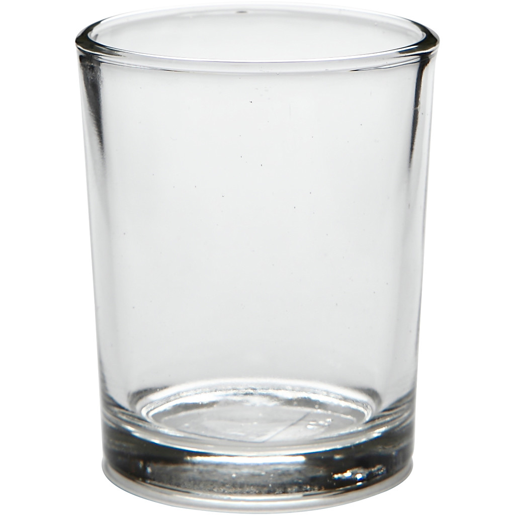 Fyrfadsstager glas H: 6,5 cm diam. 4,5 cm - 4stk.