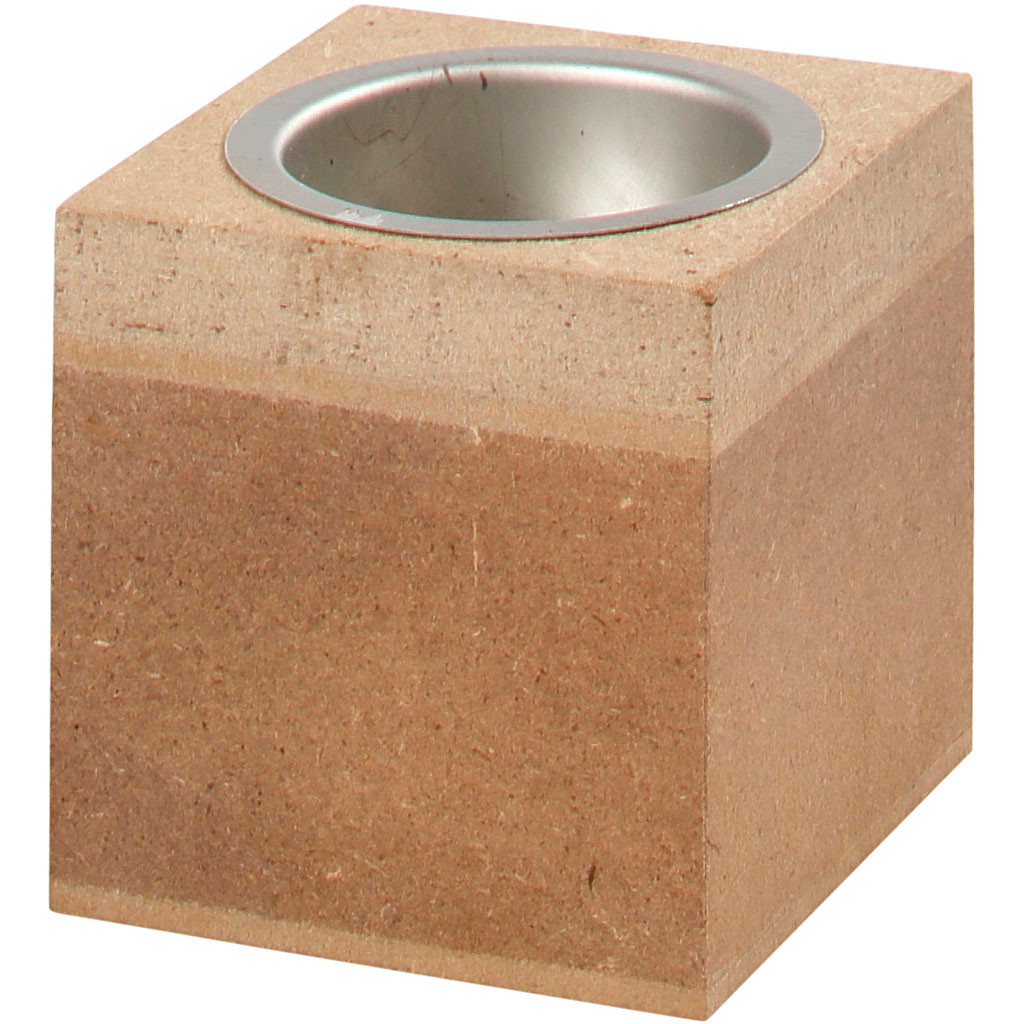 Fyrfadsstage størrelse 6 x 6 cm højde 6 cm - MDF