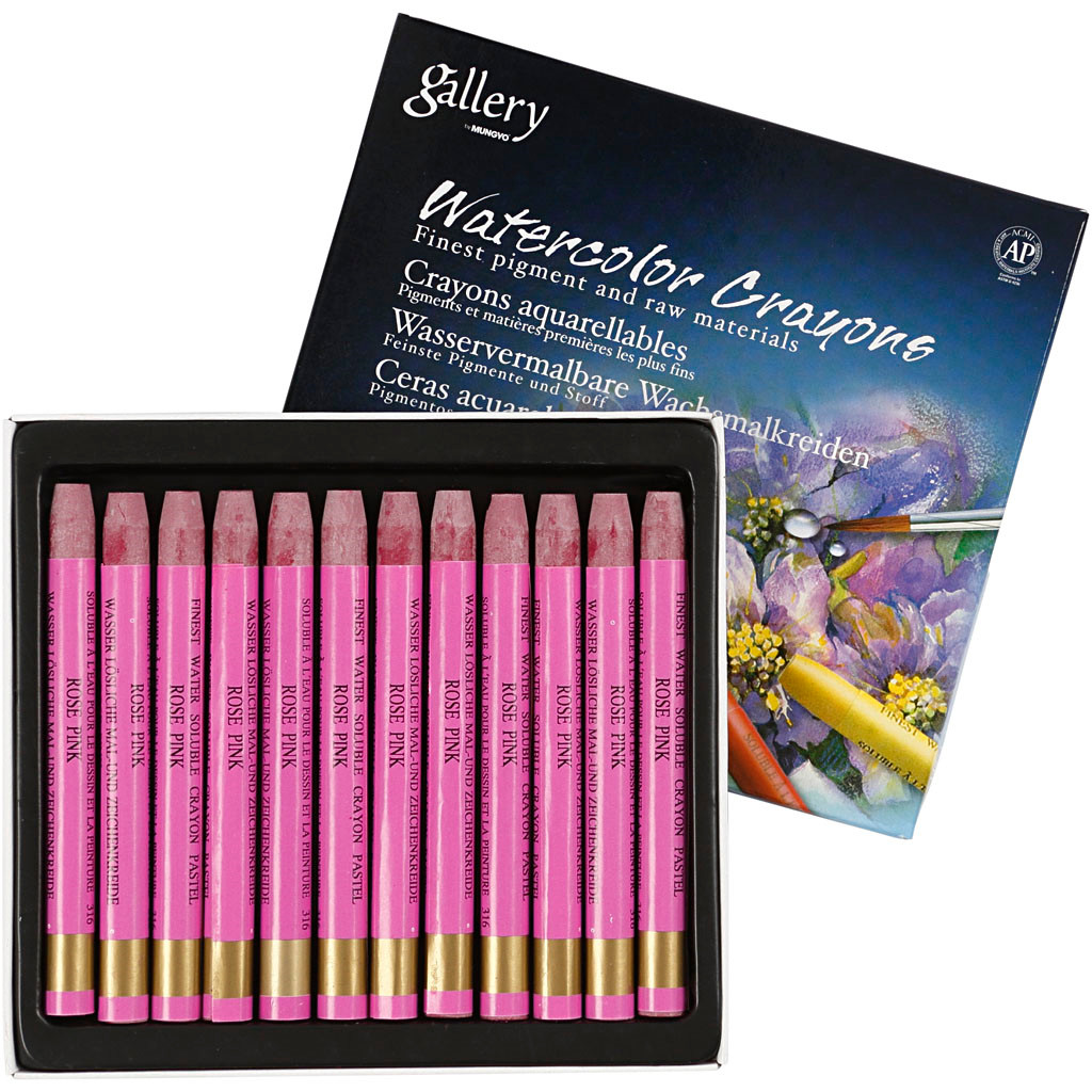 Akvarelkridt Gallery Akvarel 8 mm frisk pink (316) - 12 stk