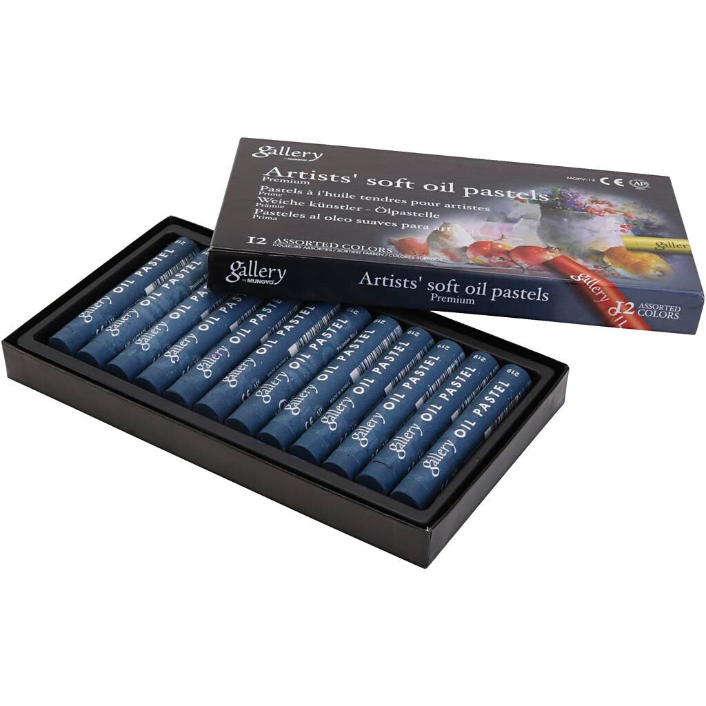 Oliepastelkridt Gallery L: 7 cm diam. 11 mm prussian blue (447) - 12 stk pr pakke