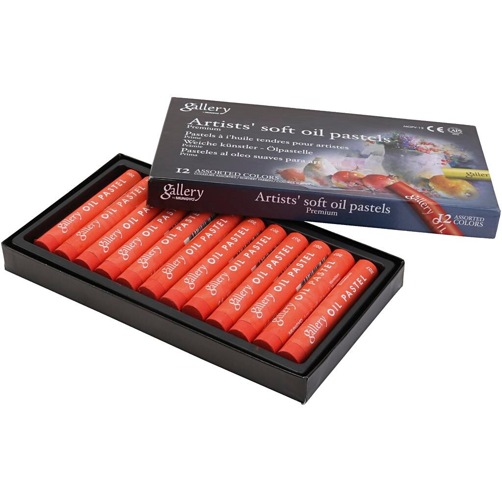 Oliepastelkridt Gallery L: 7 cm diam. 11 mm vermilion - 12 stk pr pakke