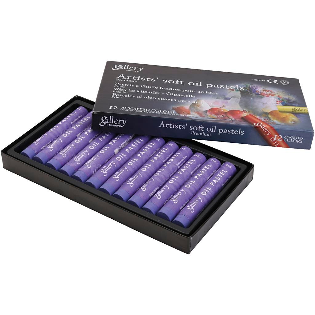 Oliepastelkridt Gallery L: 7 cm diam. 11 mm violet - 12 stk pr pakke