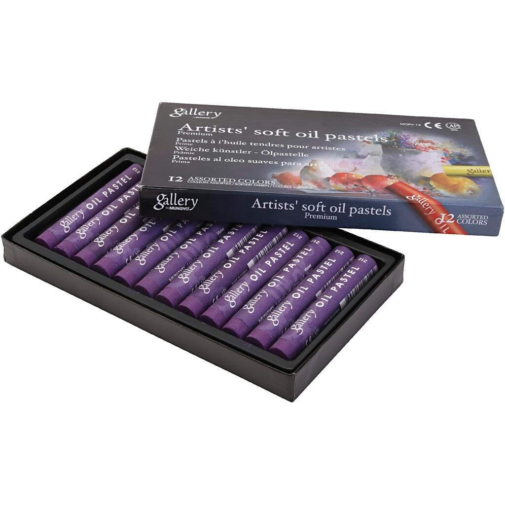 Oliepastelkridt Gallery violet L: 7 cm diam. 11 mm - 12 stk pr pakke