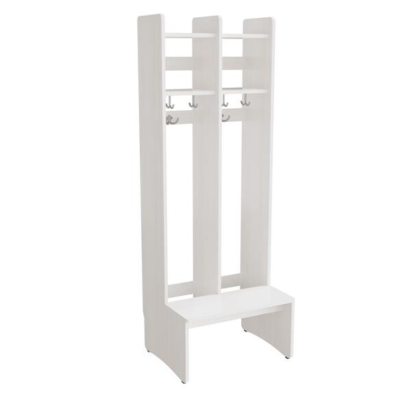 Garderobe børn Eira Light, gulvmodel 2 pladser, 250 mm rumbredde, hvidpigmenteret krydsfinér