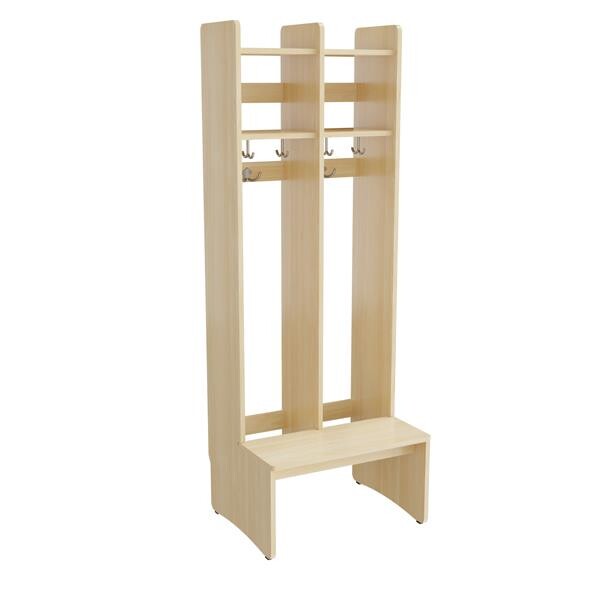 Garderobe børn Eira Light, gulvmodel 2 pladser, 250 mm rumbredde, naturfarvet krydsfinér