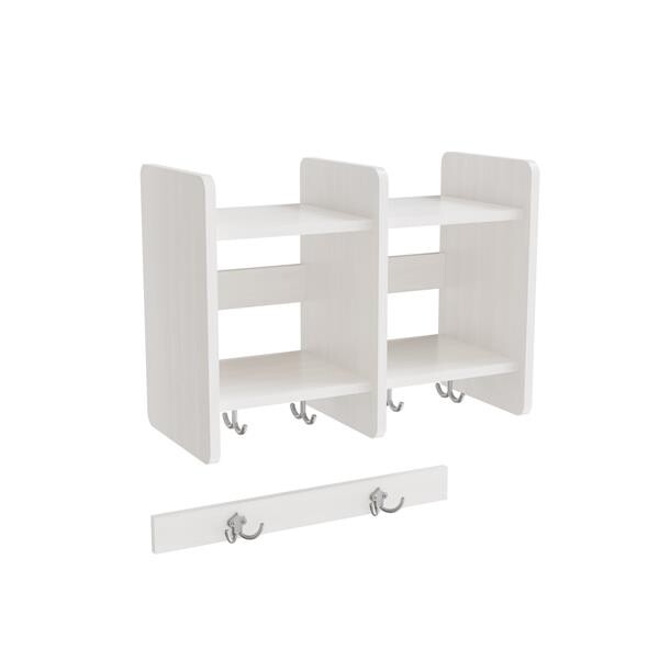 Garderobe børn Eira Light, overhylde 2 pladser, 220 mm rumbredde, hvidpigmenteret krydsfinér