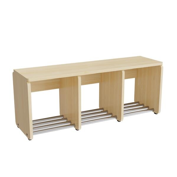 Skohylde Eira Light, 3 pladser, rumbredde 220 mm, naturfarvet krydsfinér
