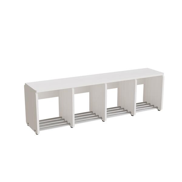 Skohylde Eira Light, 4 pladser, rumbredde 280 mm, hvidpigmenteret krydsfinér
