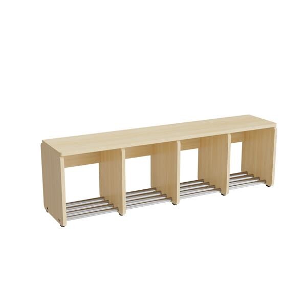 Skohylde Eira Light, 4 pladser, rumbredde 280 mm, naturfarvet krydsfinér