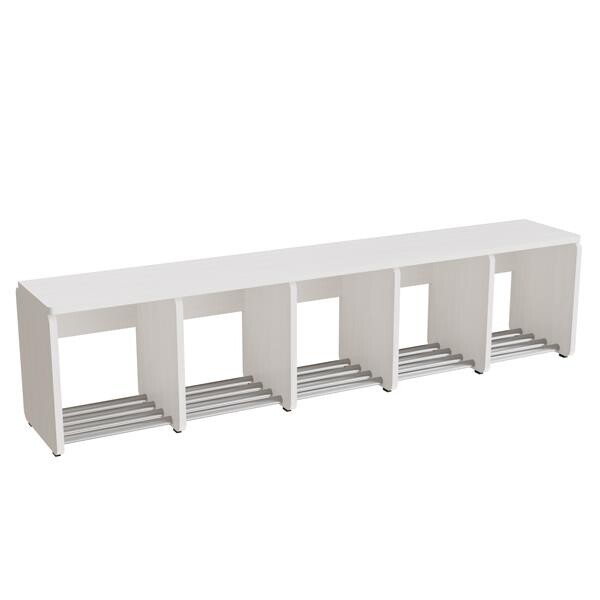 Skohylde Eira Light, 5 pladser, rumbredde 220 mm, hvidpigmenteret krydsfinér