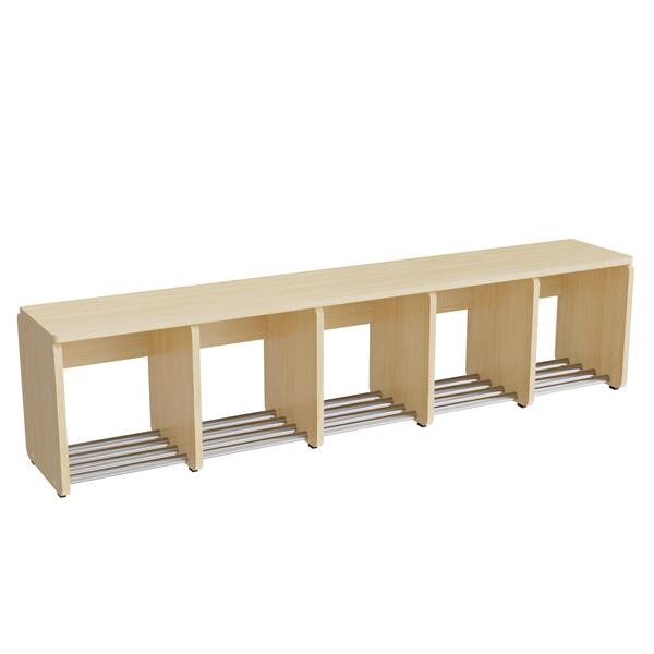 Skohylde Eira Light, 5 pladser, rumbredde 220 mm, naturfarvet krydsfinér