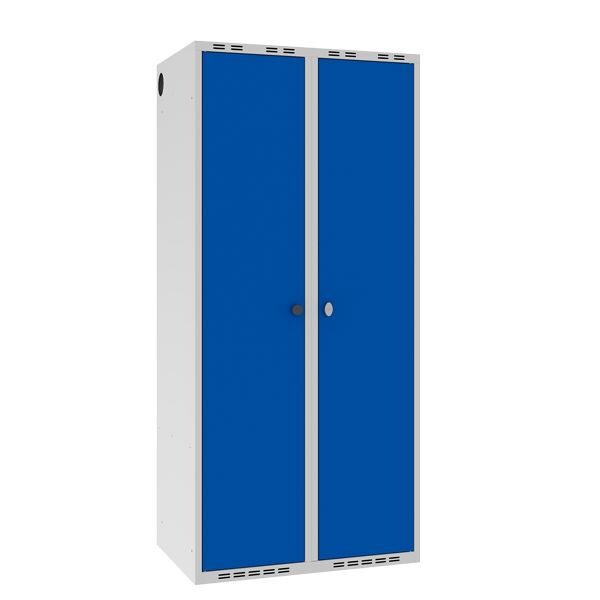 Garderobeskab POC, lige tag og blå døre - 800 x 550 x 1752 mm