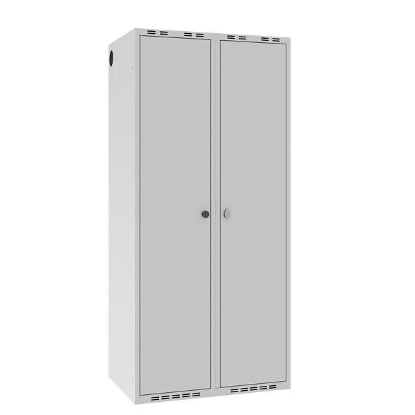 Garderobeskab POC, lige tag og grå døre - 800 x 550 x 1752 mm