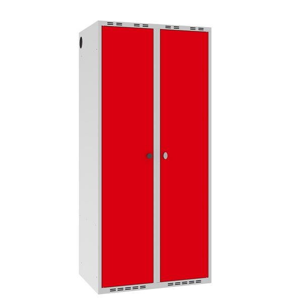 Garderobeskab POC, lige tag og rød døre - 800 x 550 x 1752 mm