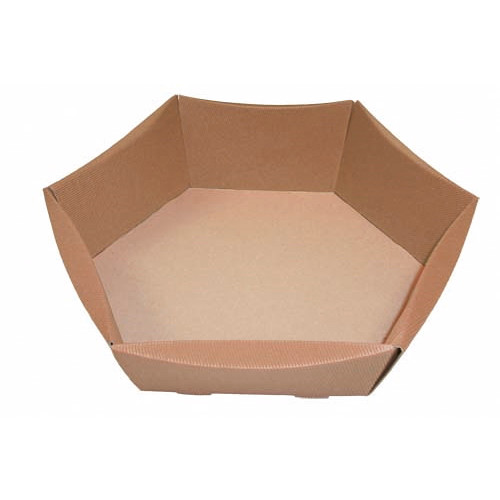 Gavebakke brun 6-kantet - 43 x 35 x 9 cm - 25 stk i pakningen