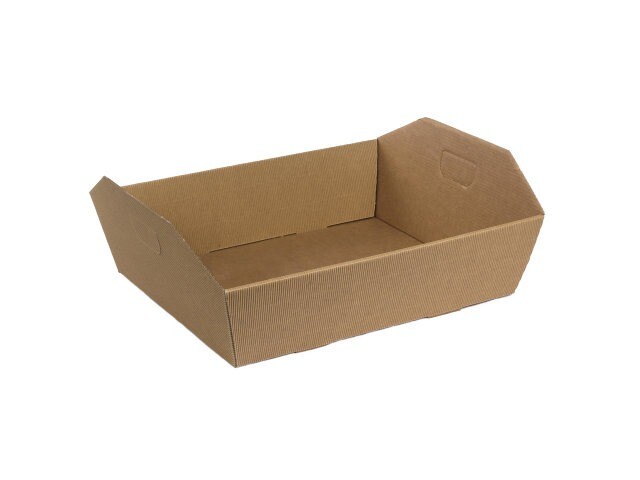 Gavebakke i kraftig natur bølgepap - 34 x 29 x 10 cm - 20 stk i pakningen