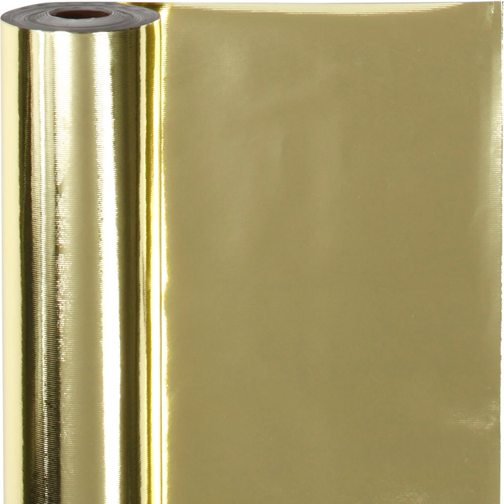 Gavepapir metallisk guld 65 gram, Bredde 50 cm | 100 meter