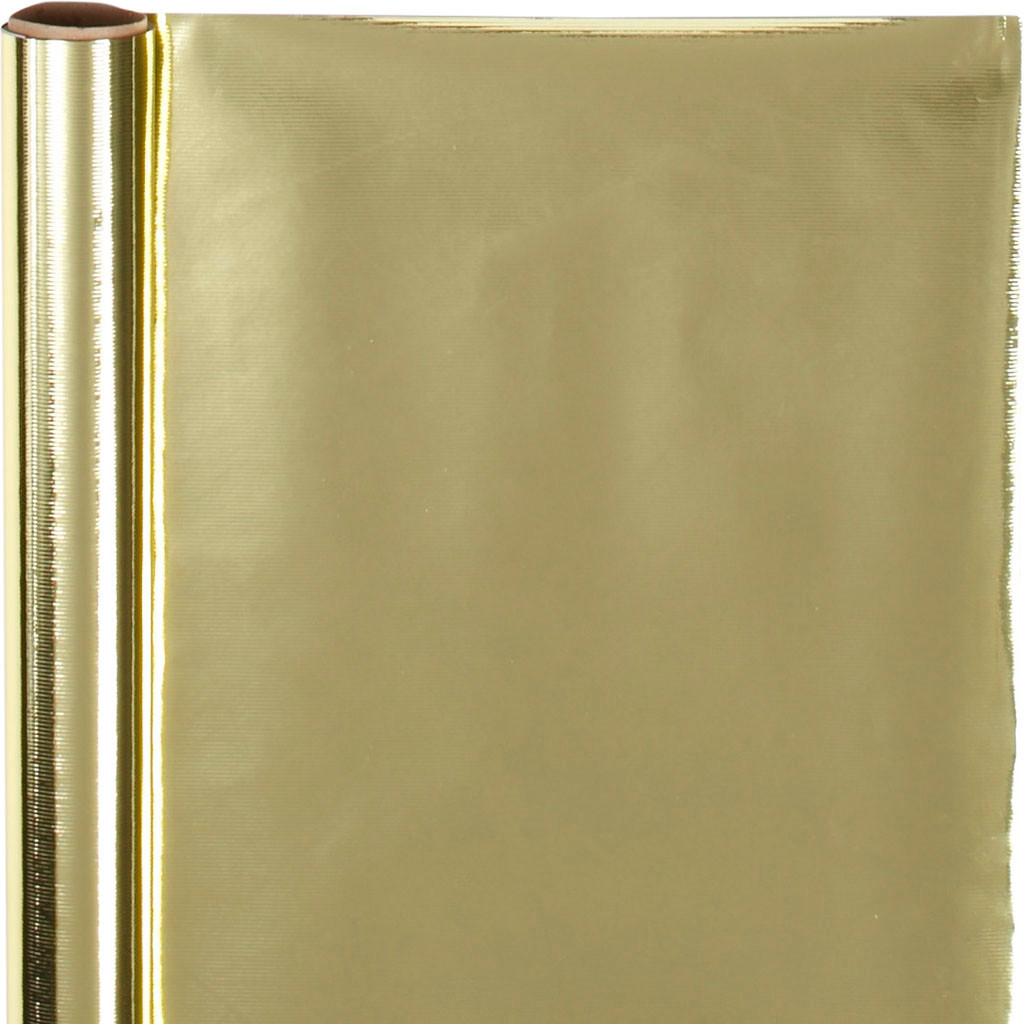 Gavepapir - Guld metallic - 50 cm bredde - 65 g - 4 m