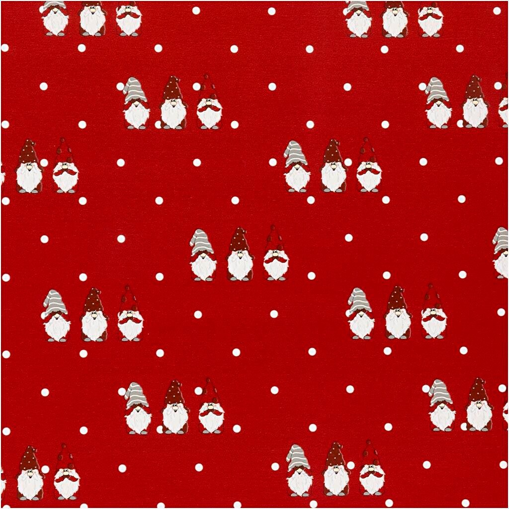 Gavepapir – Næsenisse – rød – 50 cm × 5 m – 80 g
