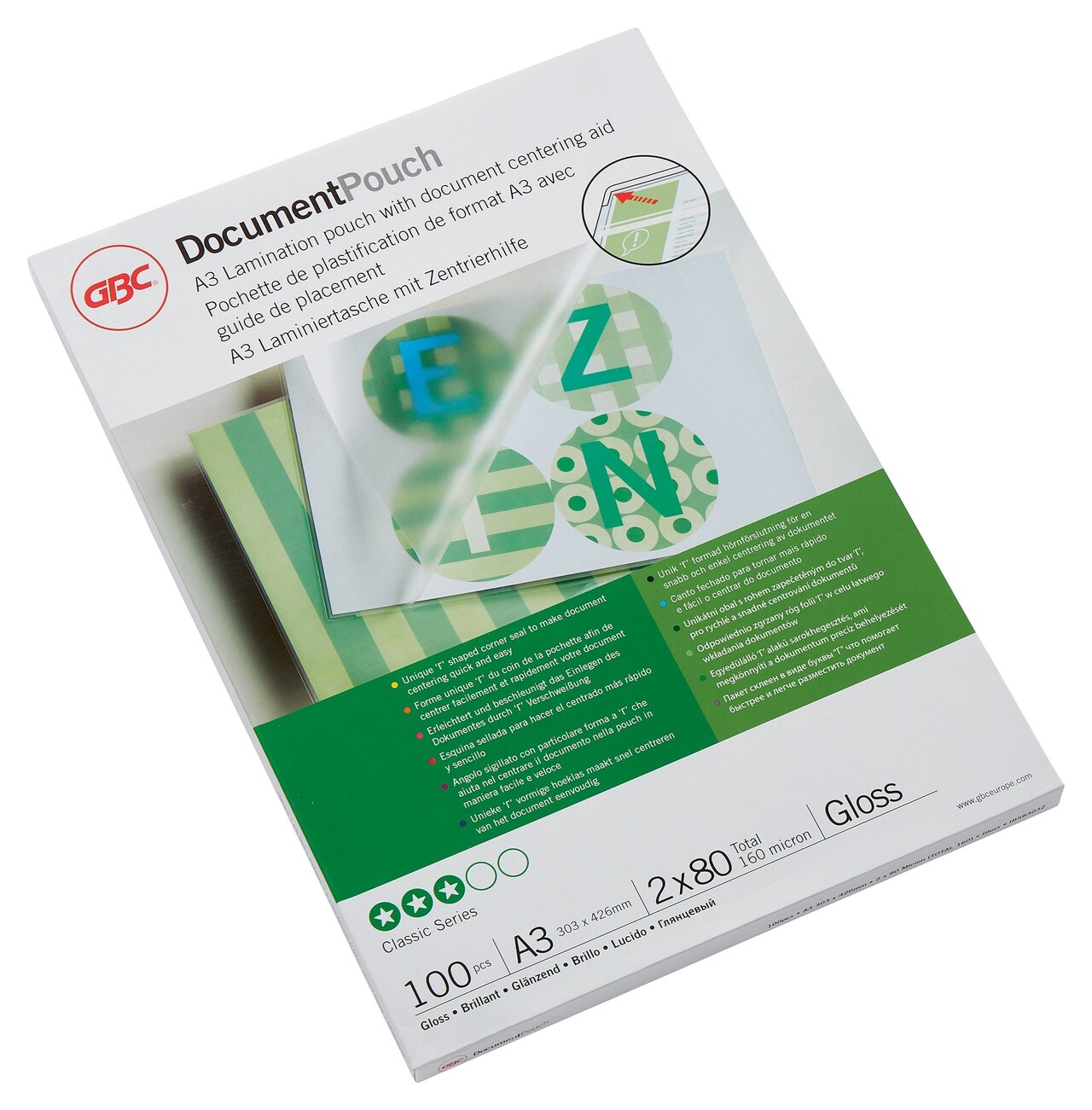Lamineringslommer - GBC - A3 - 80 micron - glossy - 100 stk