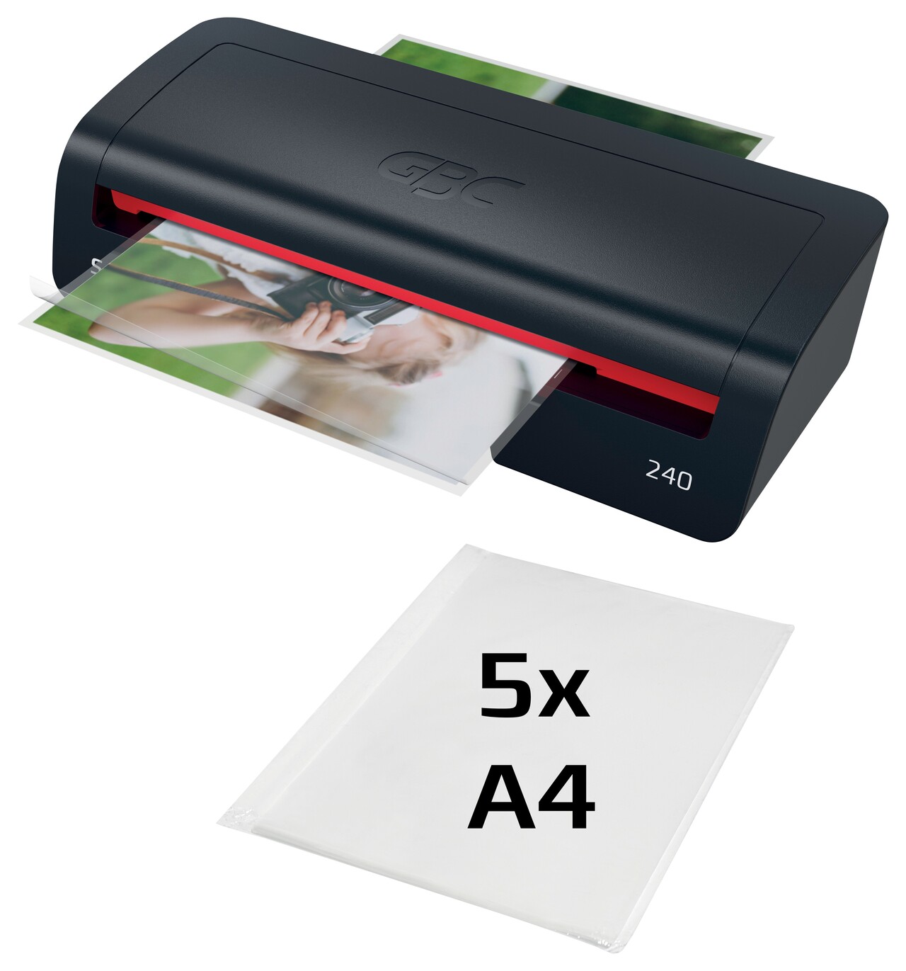 Lamineringsmaskine, GBC, 240 Series 2, A4, sort