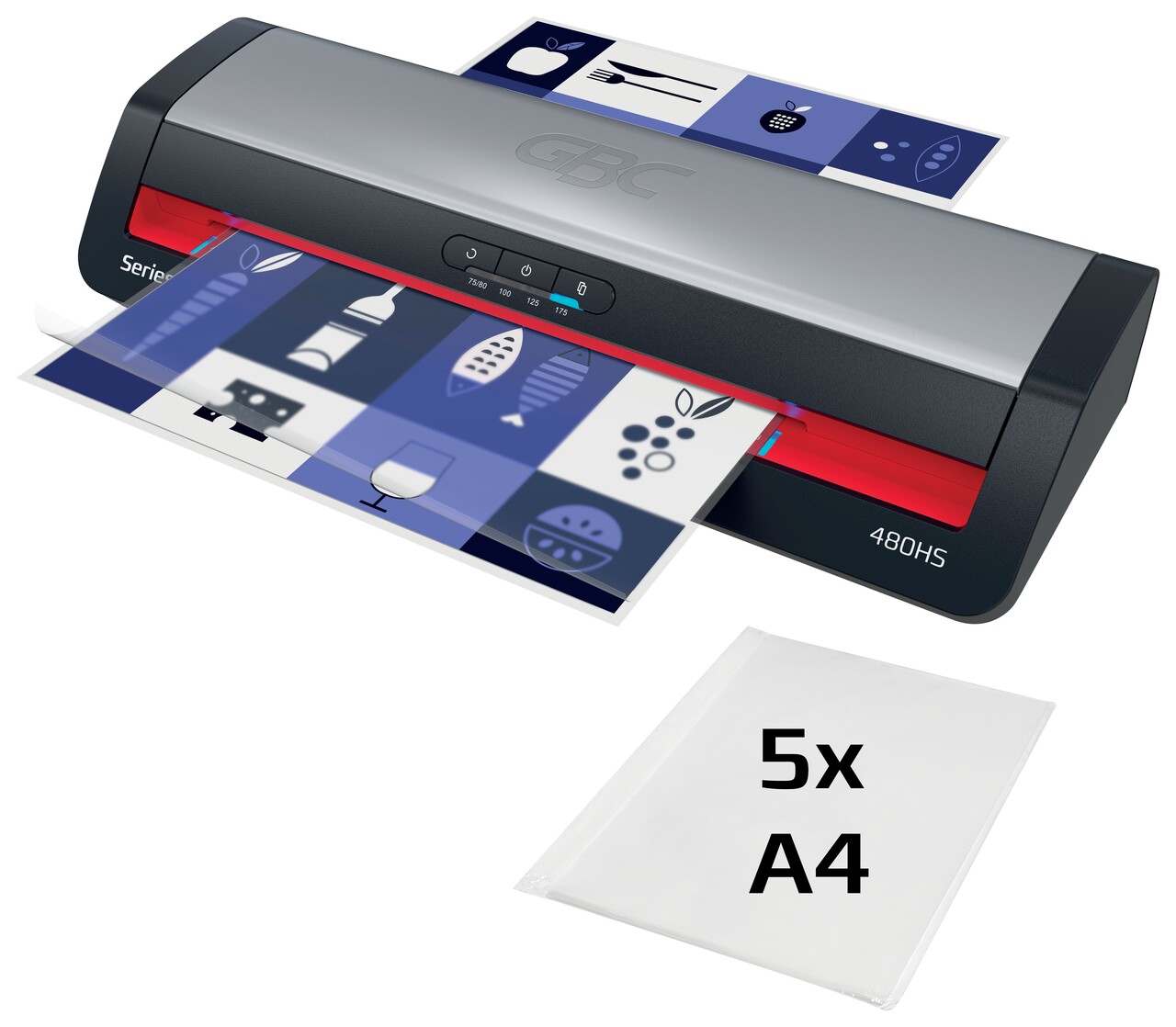 Lamineringsmaskine, GBC, 480HS Series 4, A3, grå