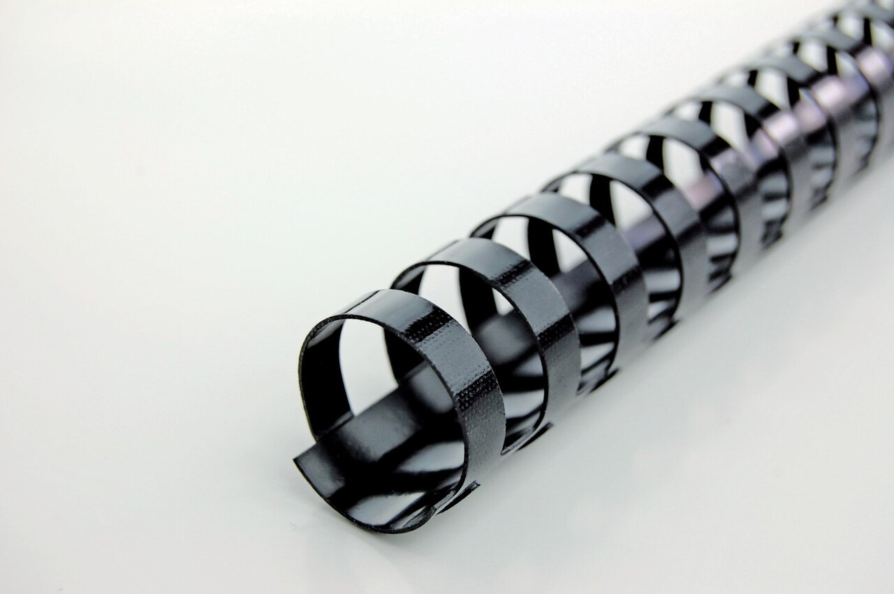 GBC Spiralringe plastik 12mm A4 21R sort (100)