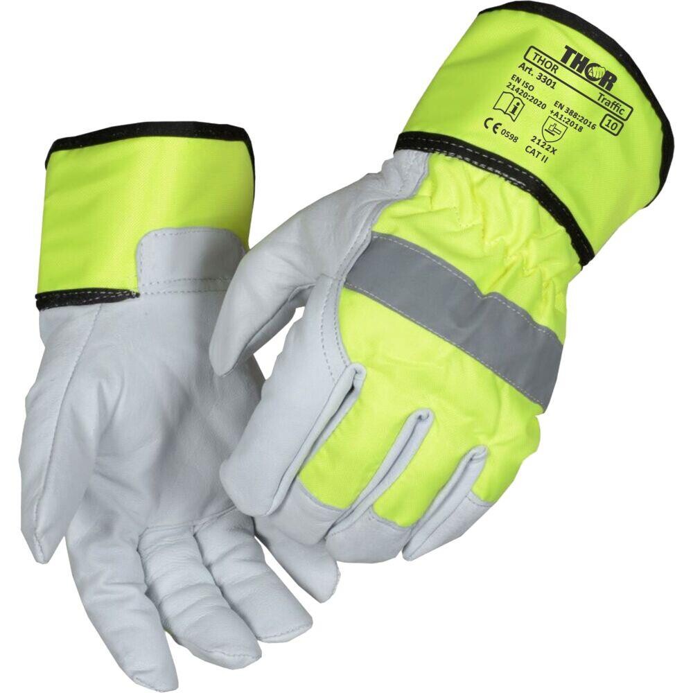 Gedeskindshandske, THOR Trafik, 8, hvid, gedeskind, rigger - 12 par