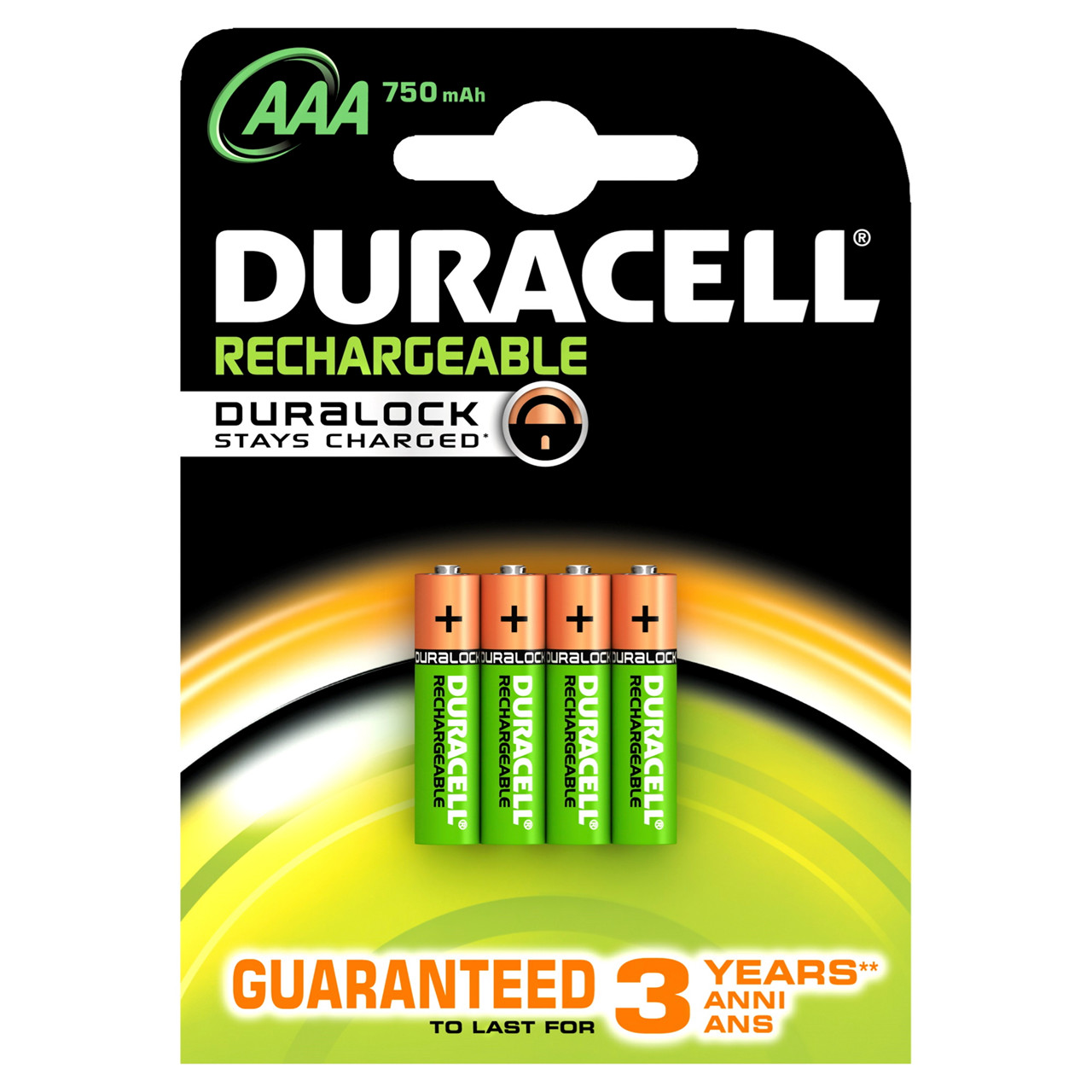 Genopladelige AAA batterier Duracell - 750 mAh 4 stk
