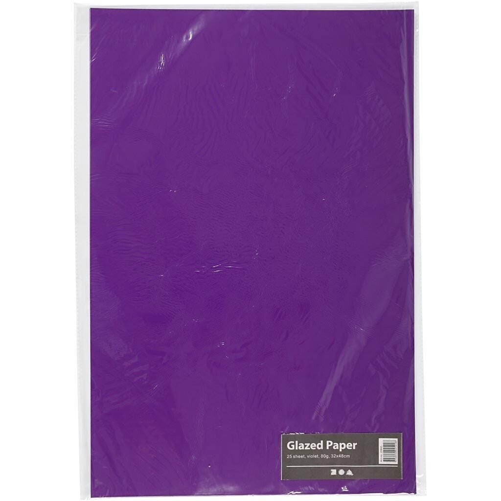 Glanspapir violet størrelse 32 x 48 cm 80 gram - 25 ark