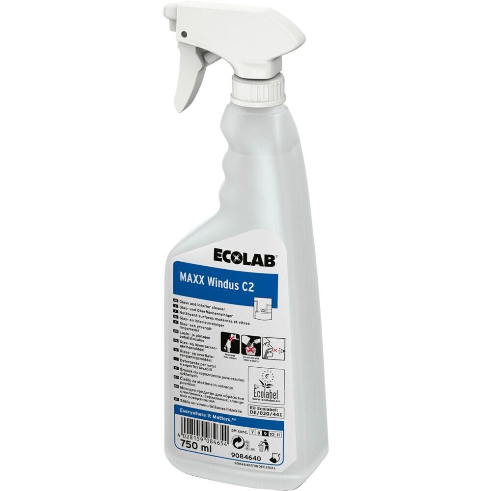Overflade- og glasrens - Ecolab MAXX Windus C2 - Klar-til-brug - Uden farve og parfume - 750 ml - 12 stk