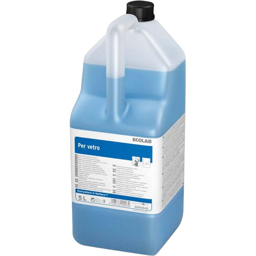 Glasrens - Ecolab Per Vetro - Med farve og parfume - 5 l - 2 stk